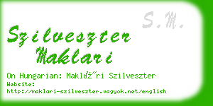 szilveszter maklari business card